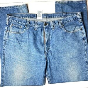 Carhartt Traditional Jeans Size 44x32 Medium Wash Straight Leg Utility Workwear‎